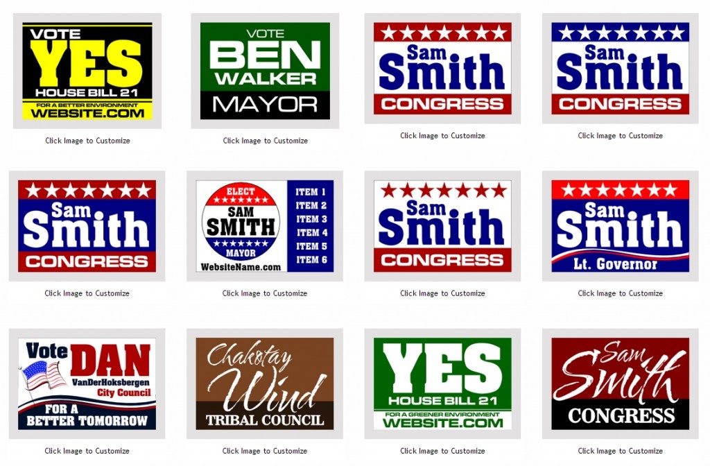 Several Political Campaign Election Signs