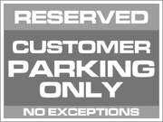 Yard Sign Template for Reserved Customer Parking Only