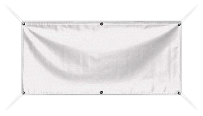 Low Cost Signs White Banner with Red Lettering