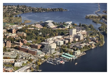 Photo of University of Washington Seatle Campus Aerial View and Husky Stadium